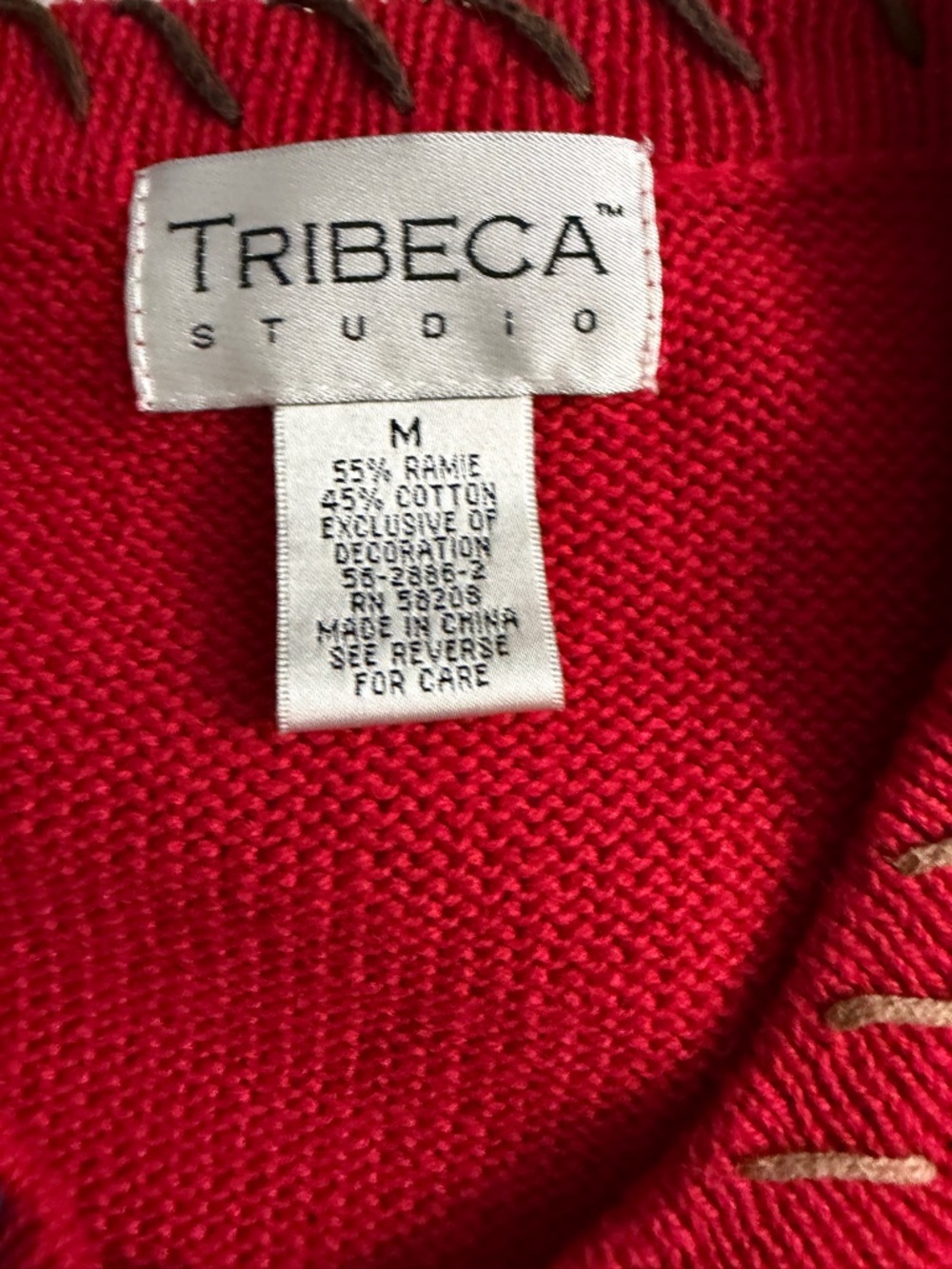 Tribeca Vintage Novelty Red Embroidered Dog Cardigan - Picture 4 of 10